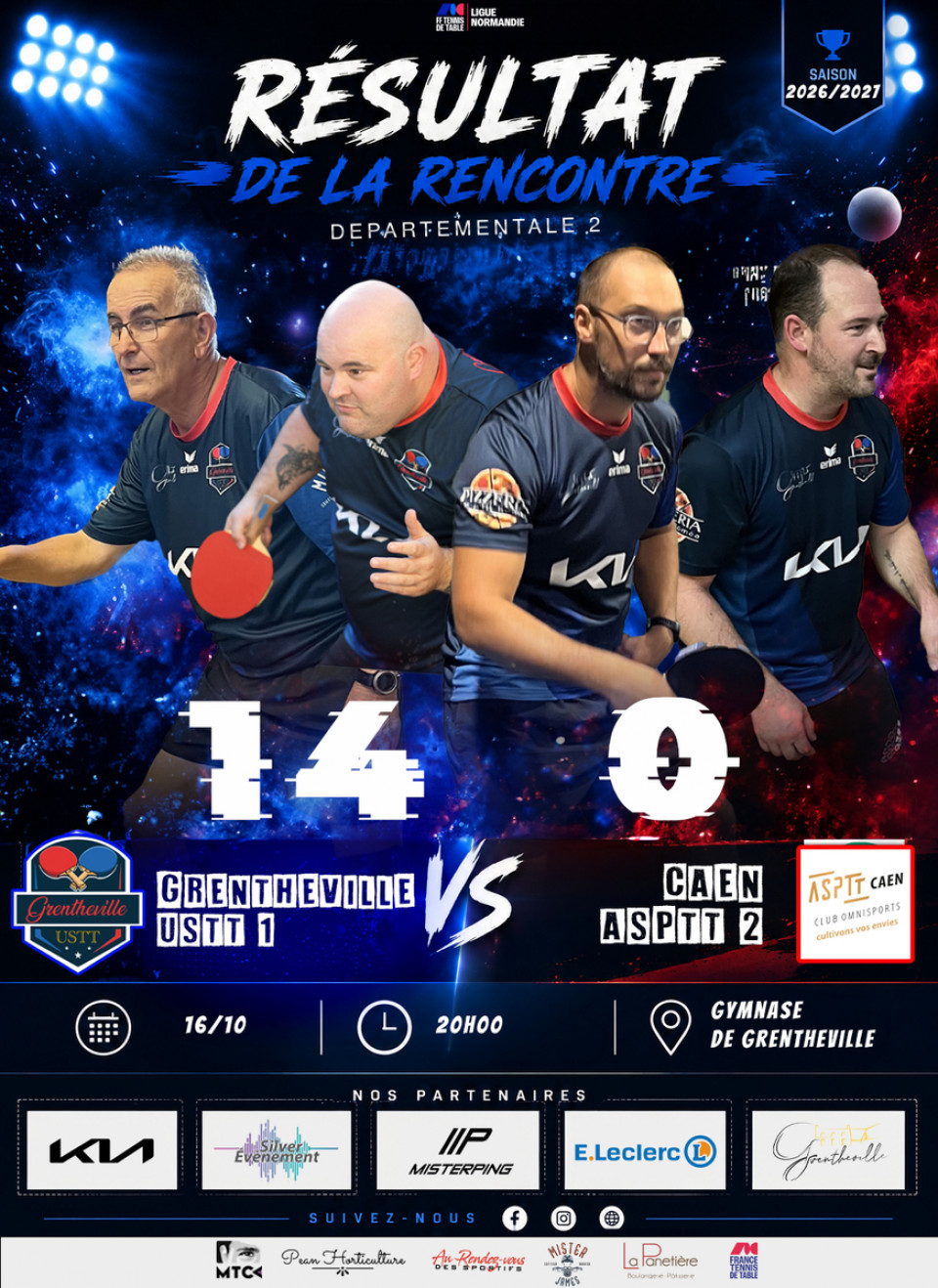 🏓 USTT Grentheville 1 🆚 Caen ASPTT 2